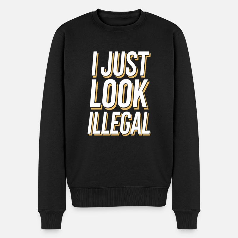 I Just Look Illegal - Männer Premium Bio Pullover - Schwarz