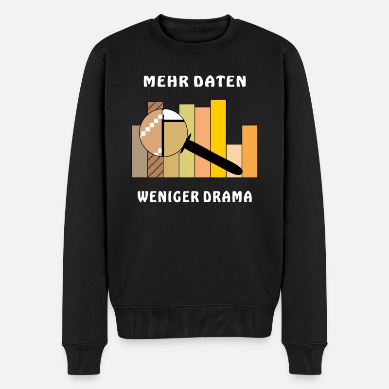 MEHR DATEN WENIGER DRAMA - Männer Premium Bio Pullover - Schwarz
