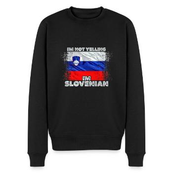 Slowenien - Männer Premium Bio Pullover - Schwarz - Vorne - Nico (187cm)