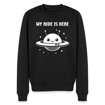 fliegende Untertasse - Männer Premium Bio Pullover - Schwarz - Vorne - Nico (187cm)