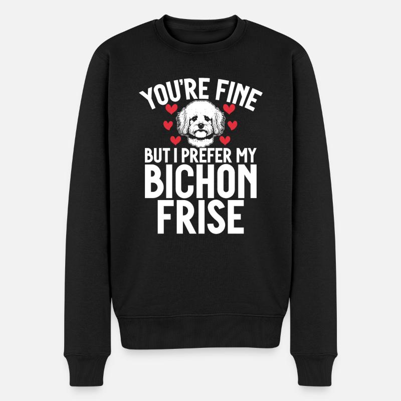 Cadeaux Bichon Frisé - Pull Premium bio Homme - noir