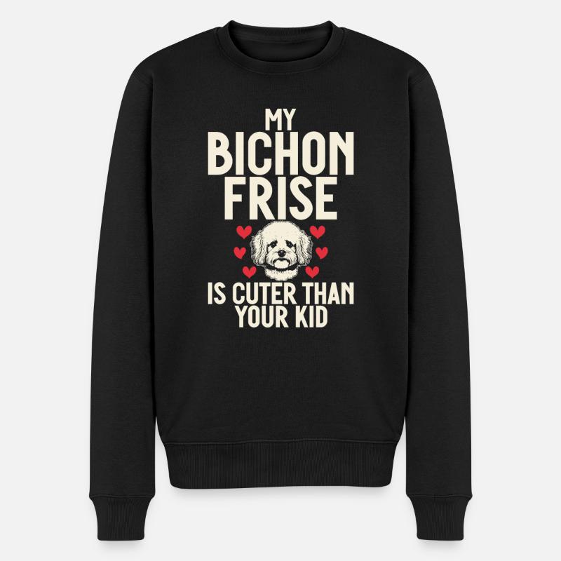 Cadeaux Bichon Frisé - Pull Premium bio Homme - noir