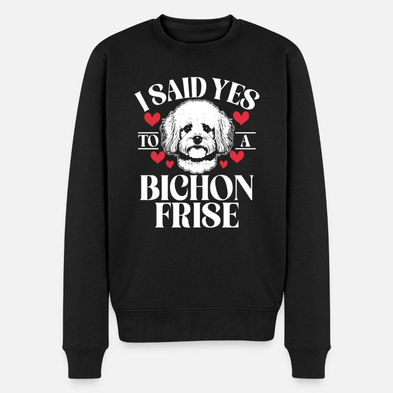 Cadeaux Bichon Frisé - Pull Premium bio Homme - noir
