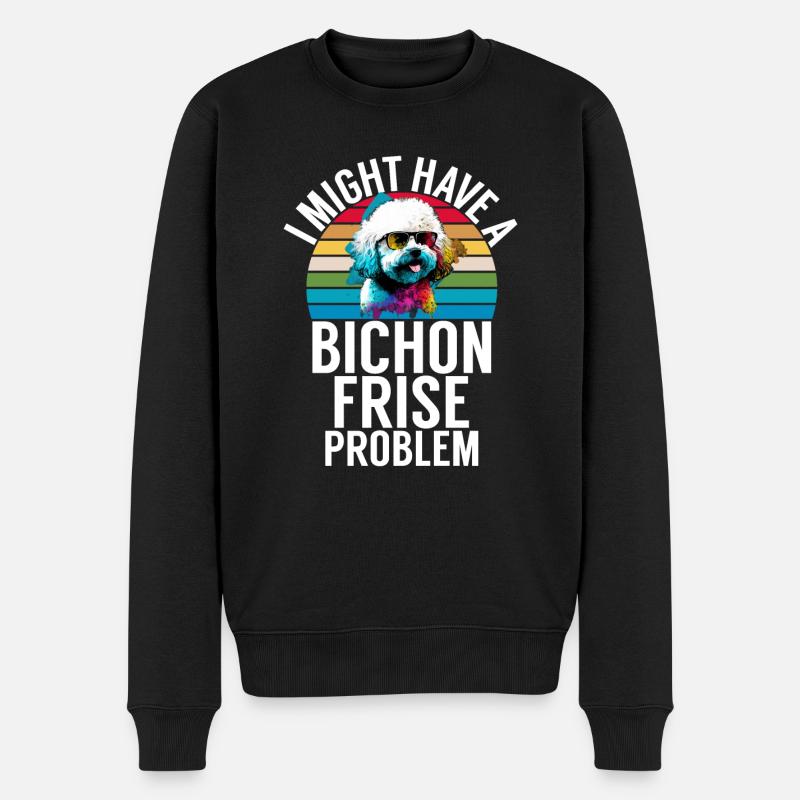 Cadeaux Bichon Frisé - Pull Premium bio Homme - noir