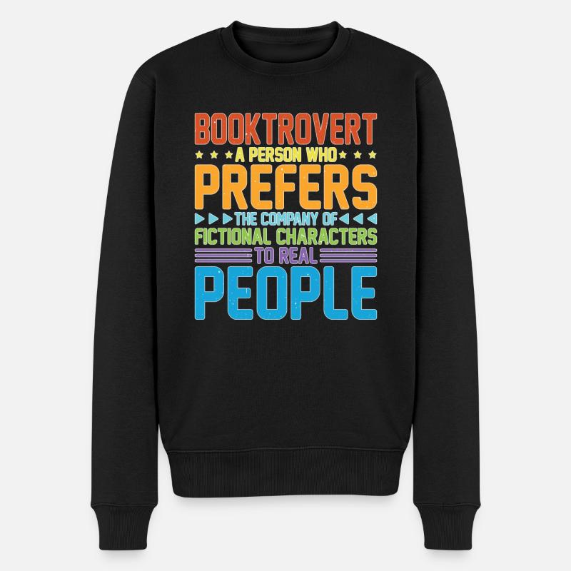 Booktrovert Definition Description 30 - Männer Premium Bio Pullover - Schwarz