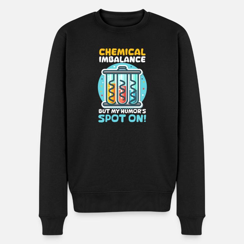 Dépression Conscience Déséquilibre chimique Humour - Pull Premium bio Homme - noir