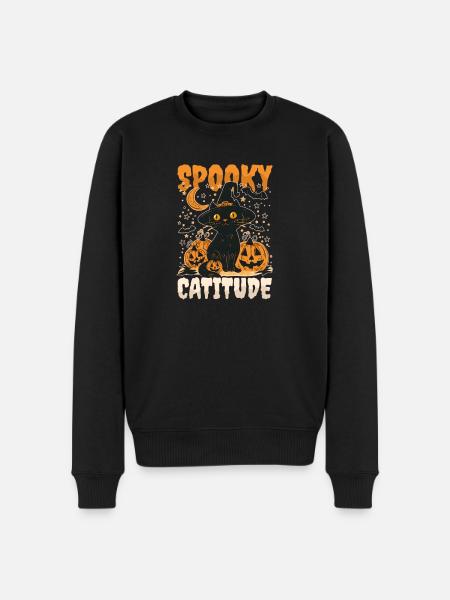 Halloween Chat Spooky Catitude - Pull Premium bio Homme - noir
