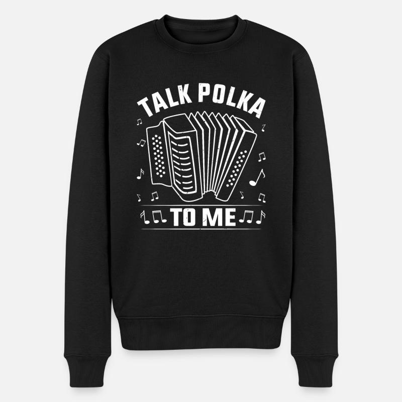 Witziger Polka Spruch - Männer Premium Bio Pullover - Schwarz