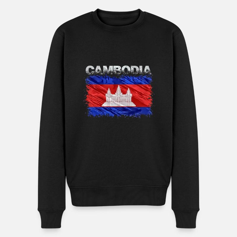 Kambodscha - Männer Premium Bio Pullover - Schwarz