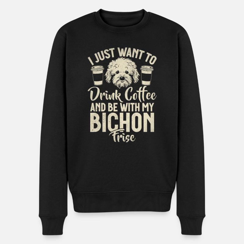 Cadeaux Bichon Frisé - Pull Premium bio Homme - noir