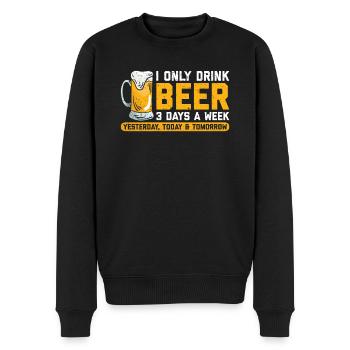 Boire de la bière 3 jours par semaine T-shirt - Pull Premium bio Homme - noir - Devant - Nico (187cm)