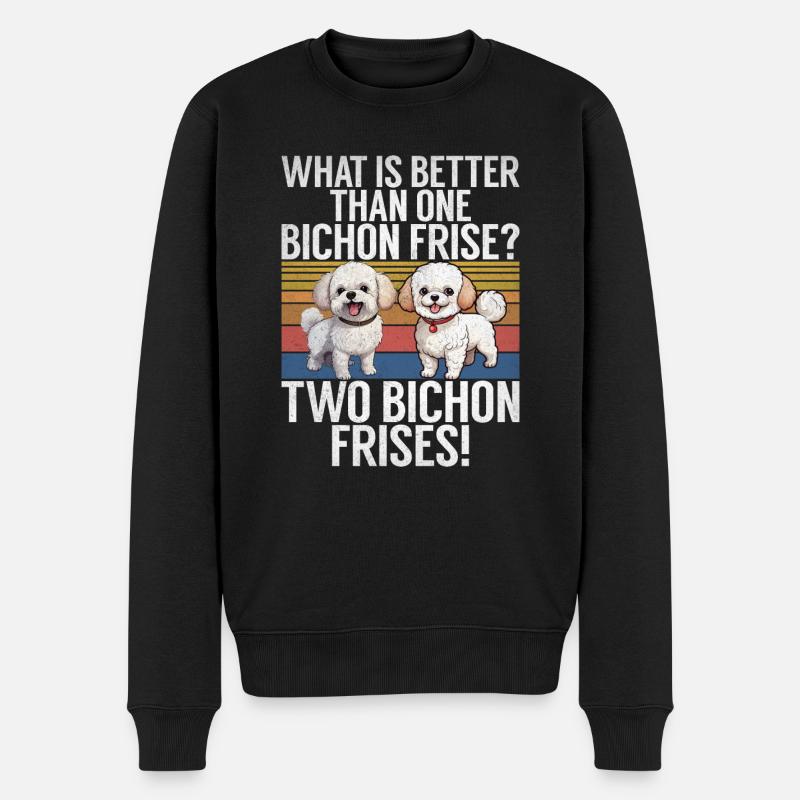 Cadeaux Bichon Frisé - Pull Premium bio Homme - noir