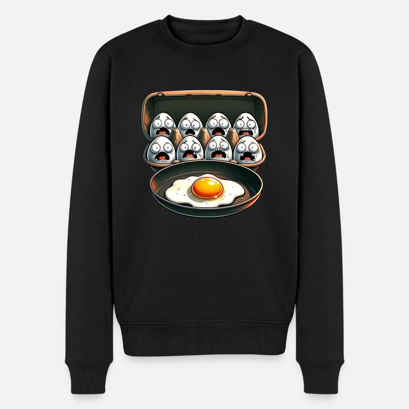 Lustiges Ei Wortspiel Cooles Spiegelei - Männer Premium Bio Pullover - Schwarz