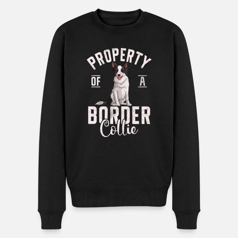 Border Collie Gifts - Männer Premium Bio Pullover - Schwarz