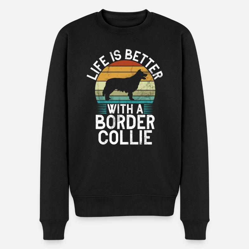 Cadeaux Border Collie - Pull Premium bio Homme - noir