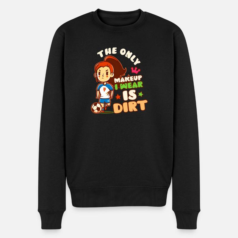 Fußballspieler Nur Makup Dreck - Männer Premium Bio Pullover - Schwarz