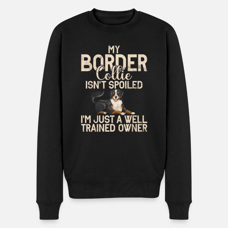 Border Collie Gifts - Männer Premium Bio Pullover - Schwarz