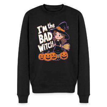 Sorcière d’Halloween Je suis la mauvaise sorcière - Pull Premium bio Homme - noir - Devant - Nico (187cm)