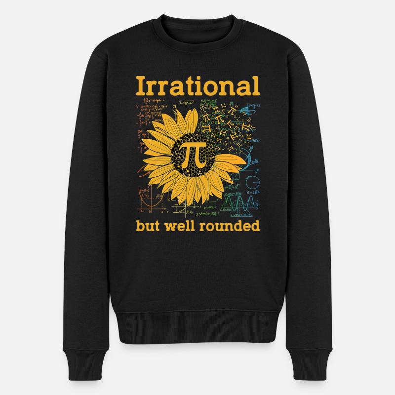Irrational But Well Rounded Sunflower Pi Day Math - Männer Premium Bio Pullover - Schwarz