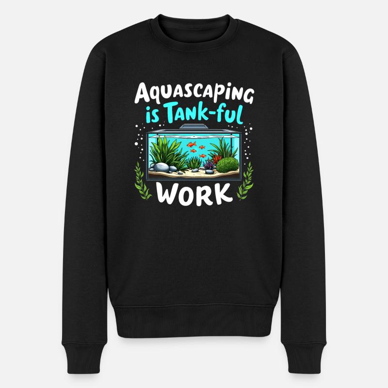 Passionné d’aquascaping Jardinage sous-marin - Pull Premium bio Homme - noir