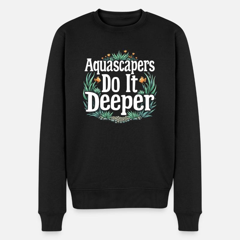 Passionné d’aquascaping Jardinage sous-marin - Pull Premium bio Homme - noir