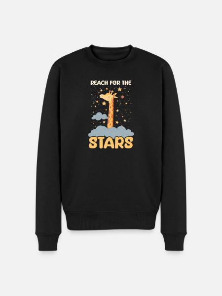 Girafe Atteindre les étoiles - Pull Premium bio Homme - noir