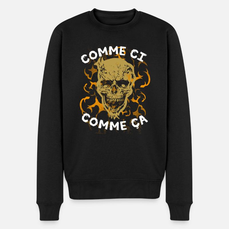 Comme ci comme ça Skull - Pull Premium bio Homme - noir