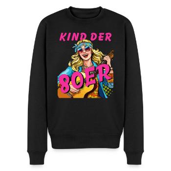 FEMME ENFANT DES ANNÉES 80 - Pull Premium bio Homme - noir - Devant - Nico (187cm)