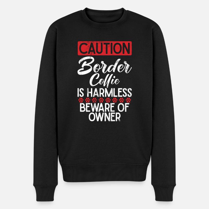 Border Collie Gifts - Männer Premium Bio Pullover - Schwarz