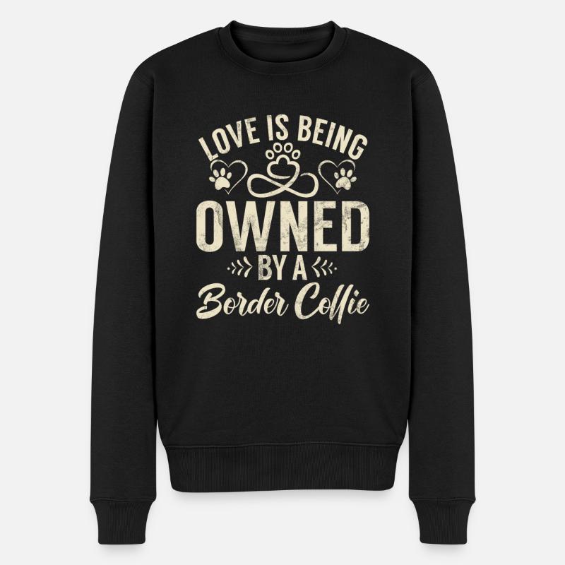Border Collie Gifts - Männer Premium Bio Pullover - Schwarz