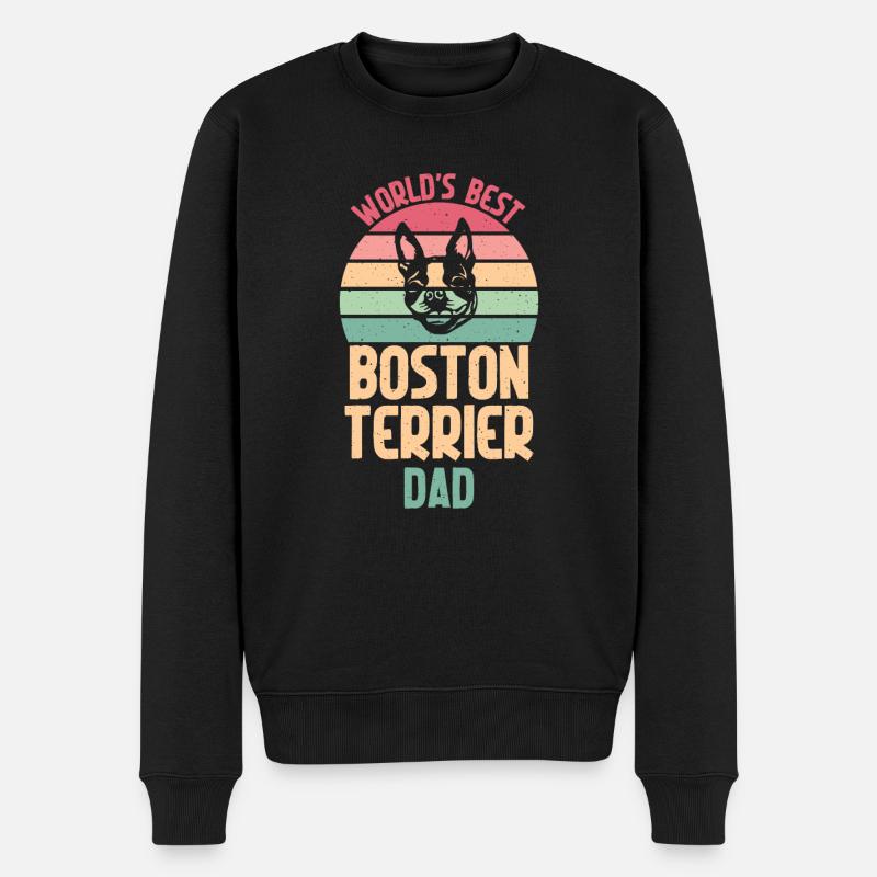 Boston Terrier Gifts - Männer Premium Bio Pullover - Schwarz