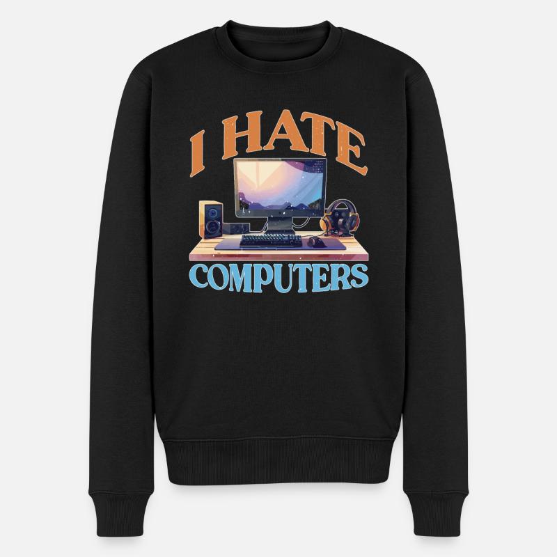 I Hate Computers 2 - Männer Premium Bio Pullover - Schwarz