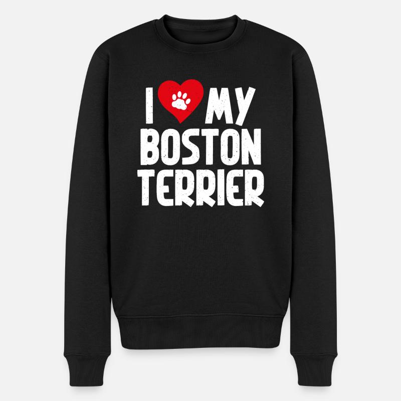 Cadeaux Boston Terrier - Pull Premium bio Homme - noir