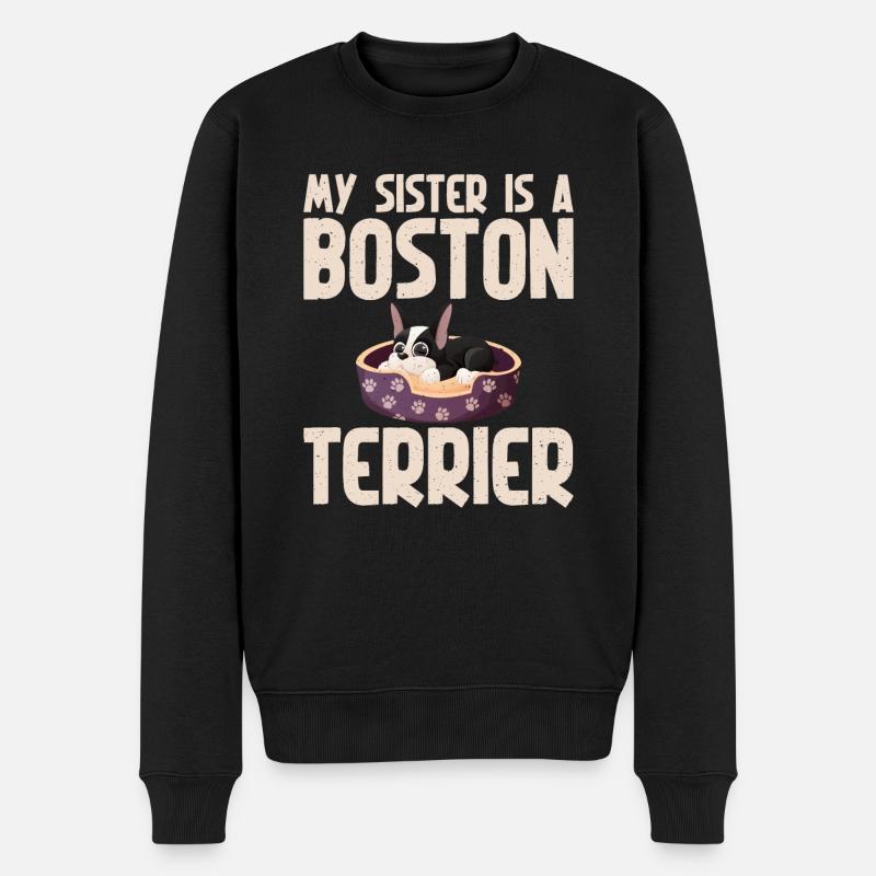 Boston Terrier Gifts - Männer Premium Bio Pullover - Schwarz