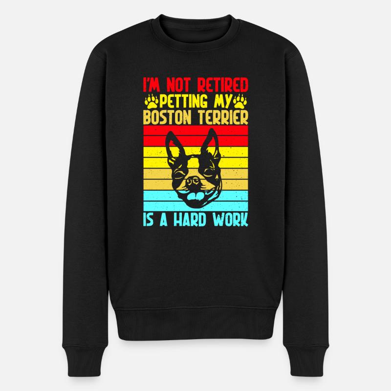 Cadeaux Boston Terrier - Pull Premium bio Homme - noir
