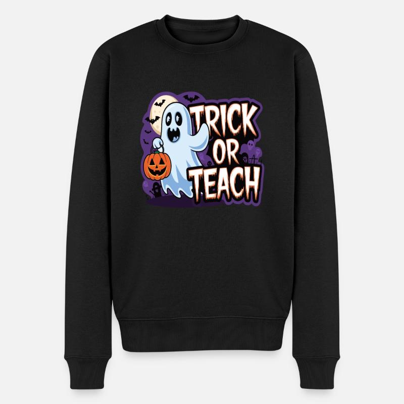 Süßer Halloween Geist Halloween - Männer Premium Bio Pullover - Schwarz