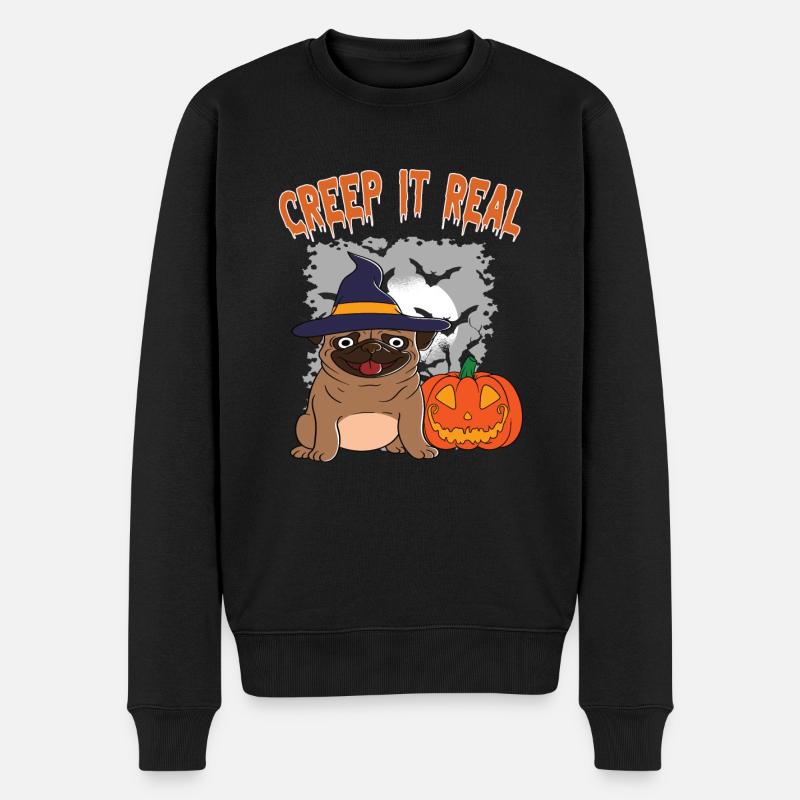 Doux Halloween Fantôme Halloween - Pull Premium bio Homme - noir