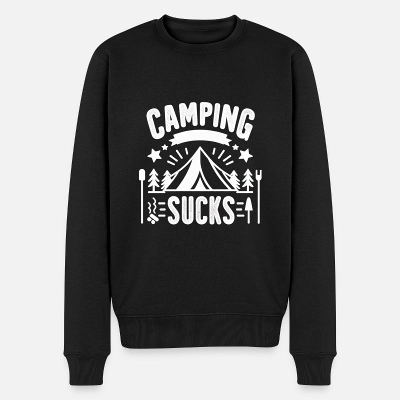 Camping Sucks 11 - Männer Premium Bio Pullover - Schwarz