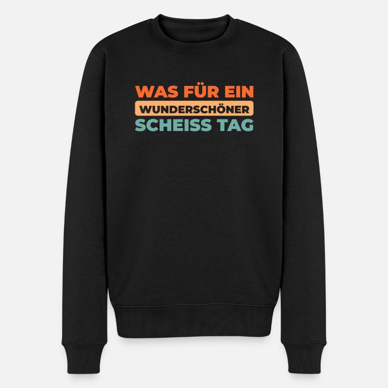 Schwarzer Humor - Männer Premium Bio Pullover - Schwarz