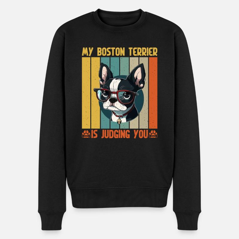 Cadeaux Boston Terrier - Pull Premium bio Homme - noir