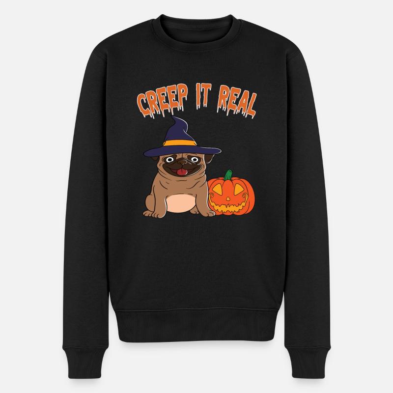 Mignon Halloween Fantôme Halloween - Pull Premium bio Homme - noir