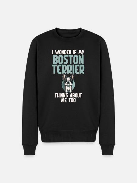 Boston Terrier Gifts - Männer Premium Bio Pullover - Schwarz