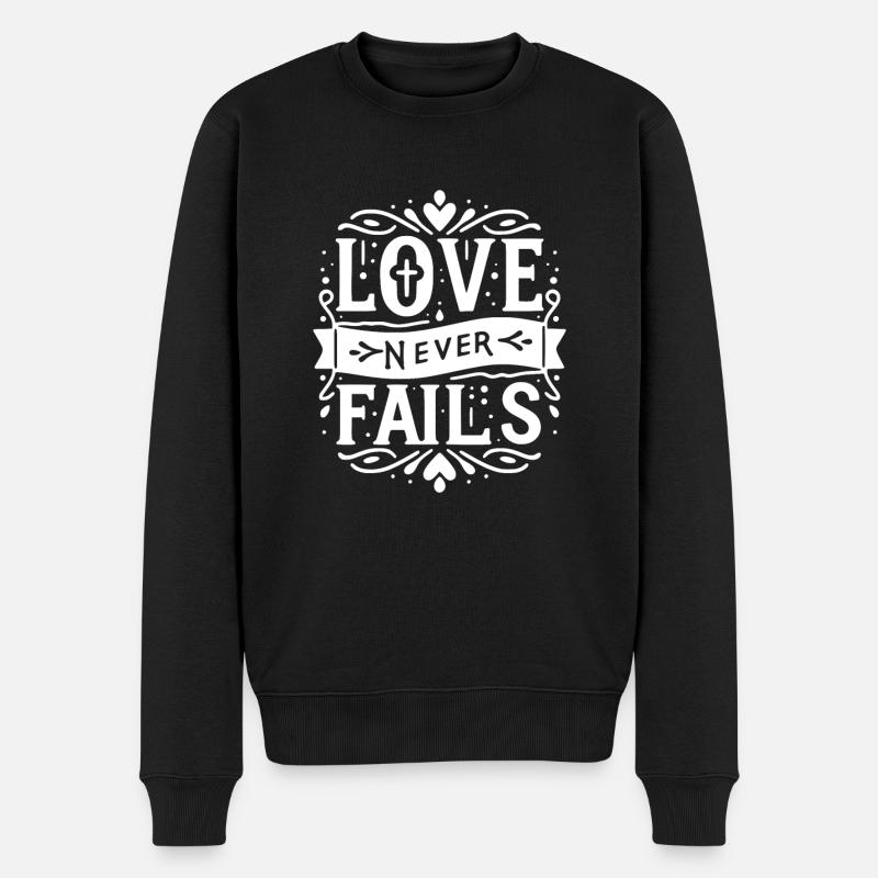 L’amour ne manque jamais - Pull Premium bio Homme - noir