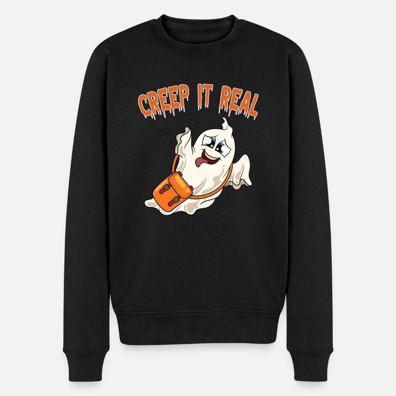 Mignon Halloween Fantôme Halloween - Pull Premium bio Homme - noir