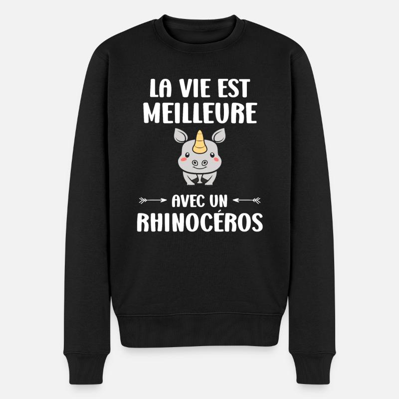 rhinocéros - Pull Premium bio Homme - noir