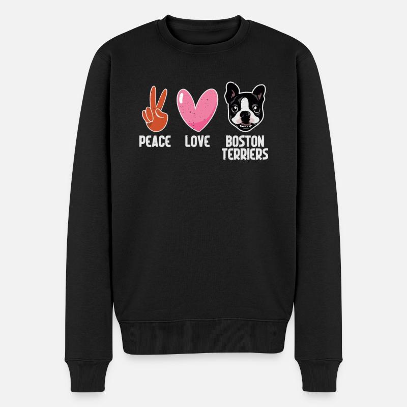 Boston Terrier Gifts - Männer Premium Bio Pullover - Schwarz