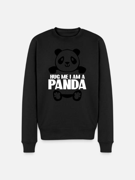 Kram mig kæmpe panda panda bjørn - Økologisk premium-sweatshirt til mænd - sort