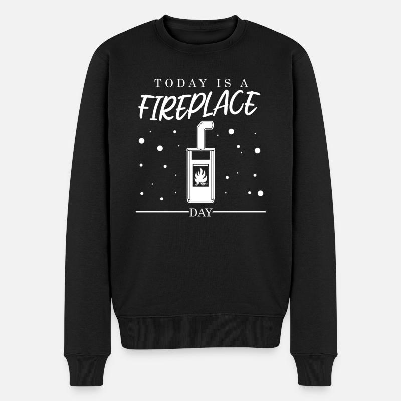 Cheminée Bois de chauffage - Pull Premium bio Homme - noir