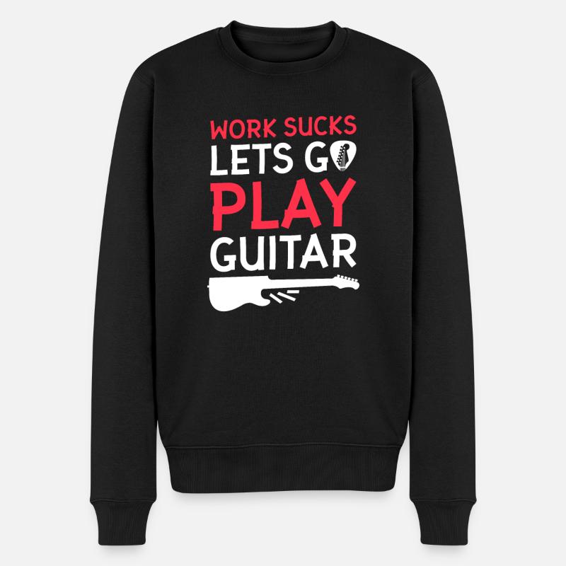 E Gitarre Elektrogitarre - Männer Premium Bio Pullover - Schwarz