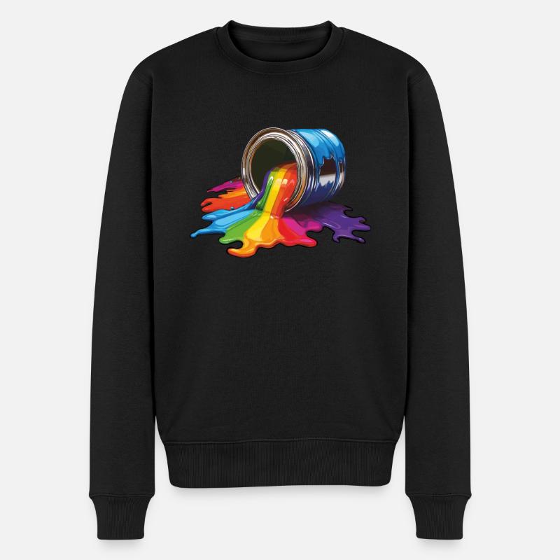 FARBDOSE FARBE - Männer Premium Bio Pullover - Schwarz